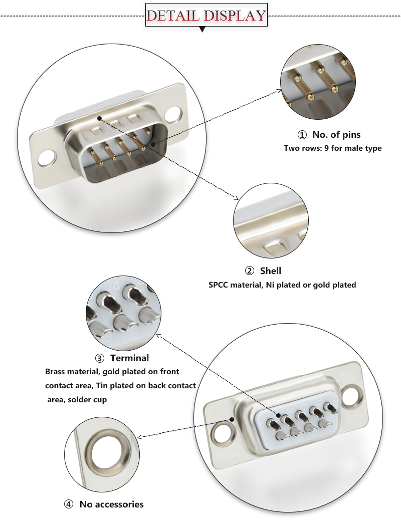 9 pin d type male connector
