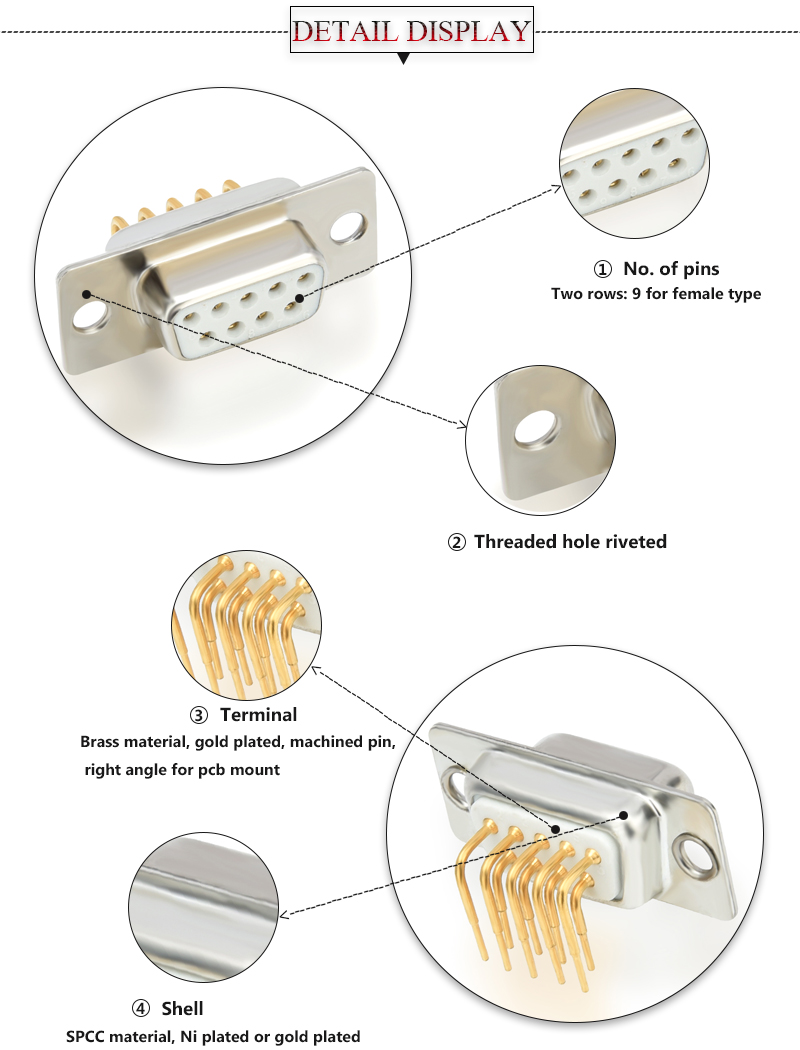 9 pin d type female connector