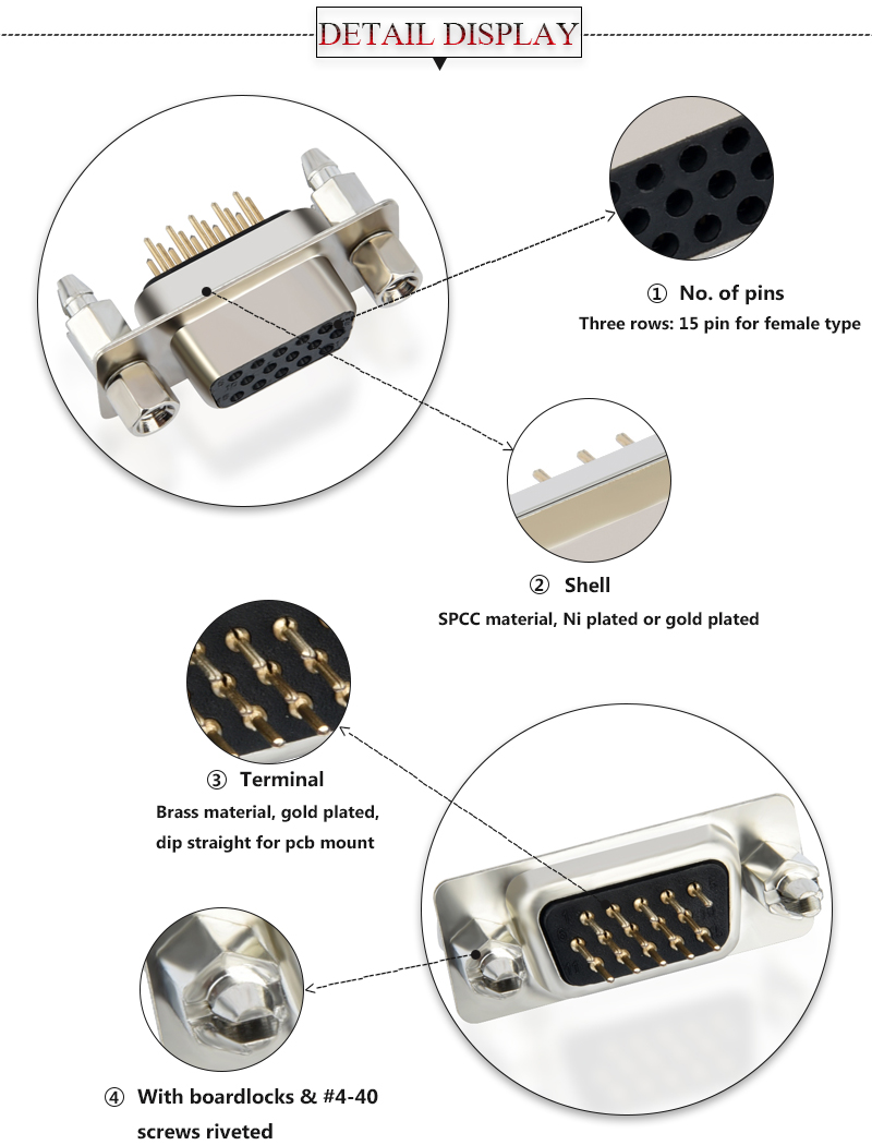 vga 15 pin d type connector