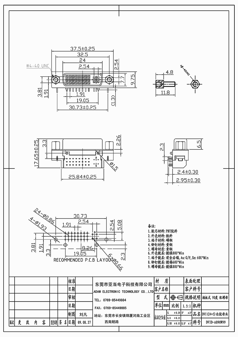 dvi female | digital visual connector dvi female 24 5 socket types