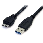 USB 3.0 Cable A to Micro B 3 feet Black SuperSpeed