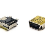 5 Pin USB Mini B Gold Plated Female Right-Angle PCB SMT Jack
