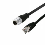 m12 x-code 8pin to RJ45 industrial ethernet black cable