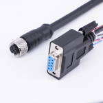  9 pin D-Sub Cable to M12 Female 17 Pin A-Coding Blue Cable
