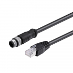 m12 8pin cable connector to RJ45 cat6 industrial ethernet cable